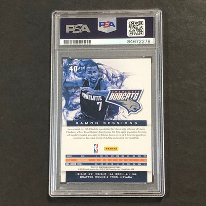 2012-13 Panini Contenders #40 Ramon Sessions Signed AUTO PSA Slabbed Bobcats
