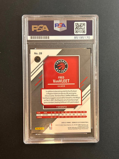 2020-21 Panini Donruss Elite #28 Fred VanVleet Signed Card AUTO PSA Slabbed Rapt