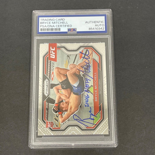 2021 Panini Prizm #144 Bryce Mitchell Signed Card Slabbed PSA/DNA UFC Autographe