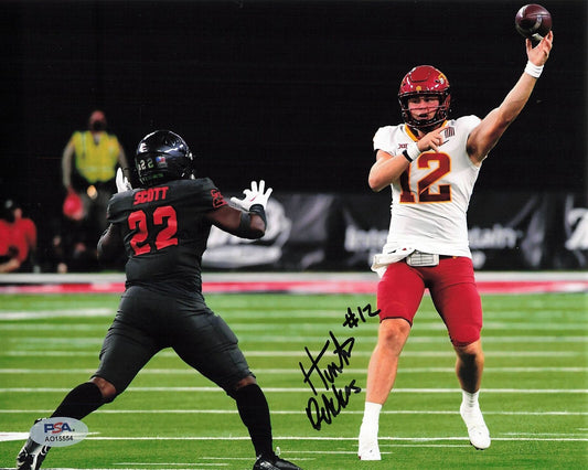 Hunter Dekkers signed 8x10 photo PSA/DNA Autographed Iowa State Football