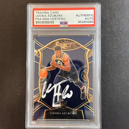2020-21 Panini Select #87 Udoka Azubuike AUTO Signed Card PSA/DNA Encapsulated J