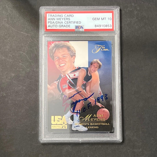 1994 Fleer Ann Meyers Signed Card AUTO 10 PSA/DNA Slabbed USA National