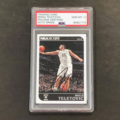 2014-15 NBA Hoops #63 Mirza Teletovic Signed Card AUTO 10 PSA Slabbed Nets