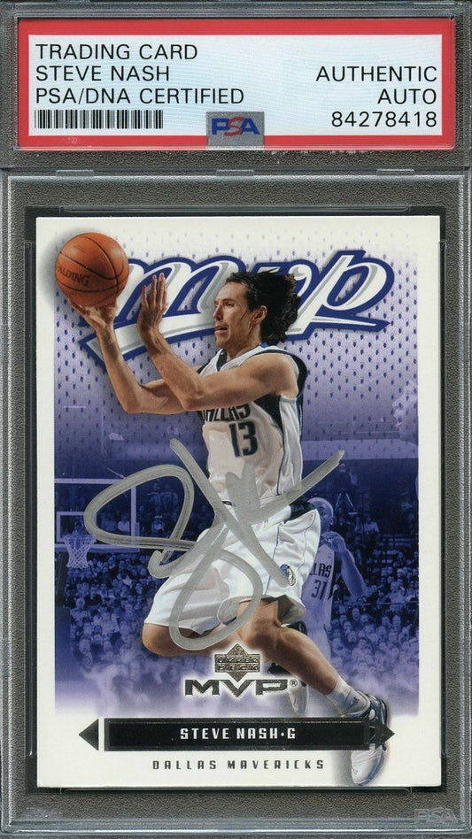 2003 Upper Deck MVP #28 Steve Nash Signed Card AUTO PSA Slabbed