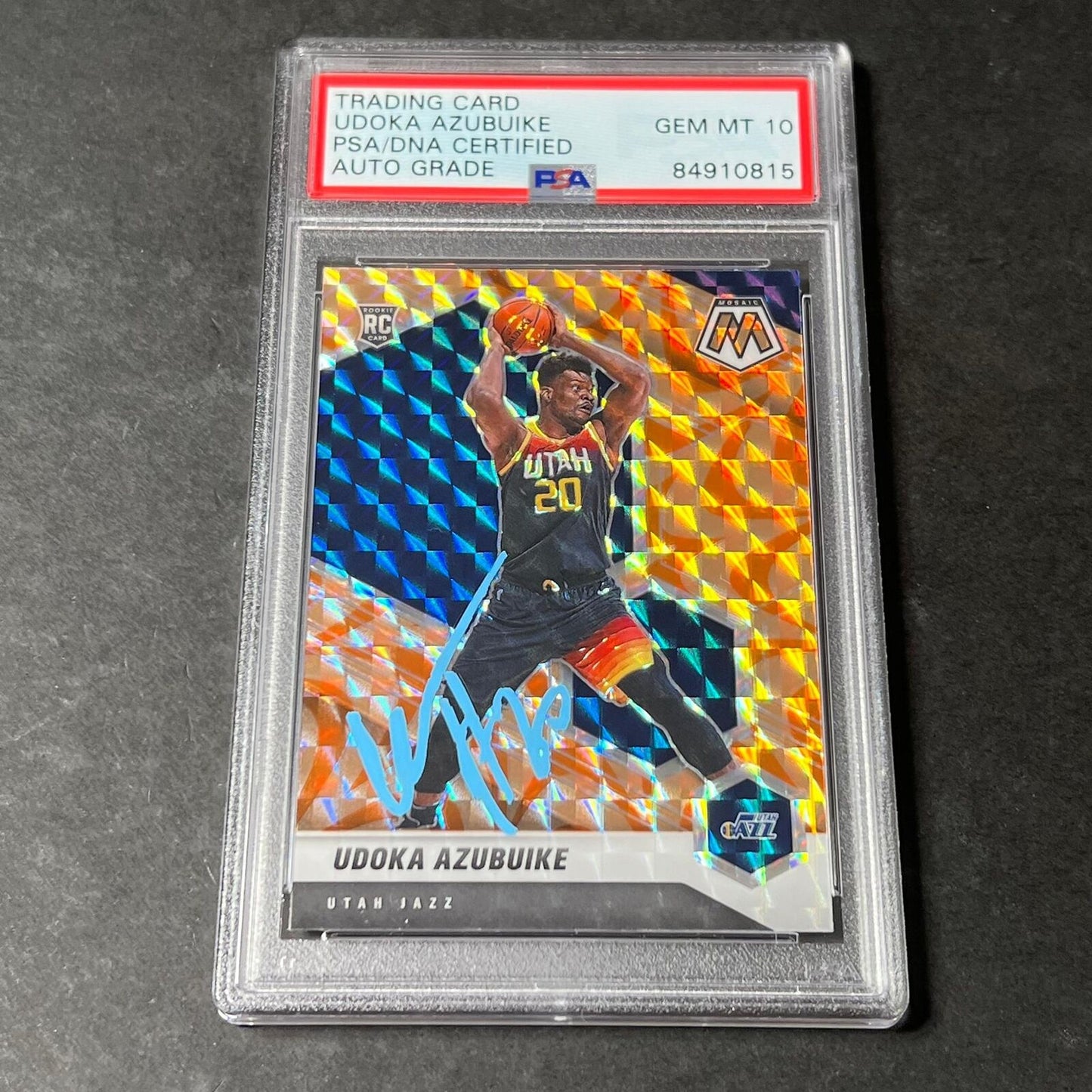 2020-21 Panini Mosiac #234 Udoka Azubuike AUTO 10 Signed Card PSA/DNA Encapsulat