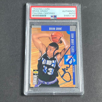 1994-95 Upper Deck Basketball #413 Brian Grant Signed Card AUTO PSA Slabbed King