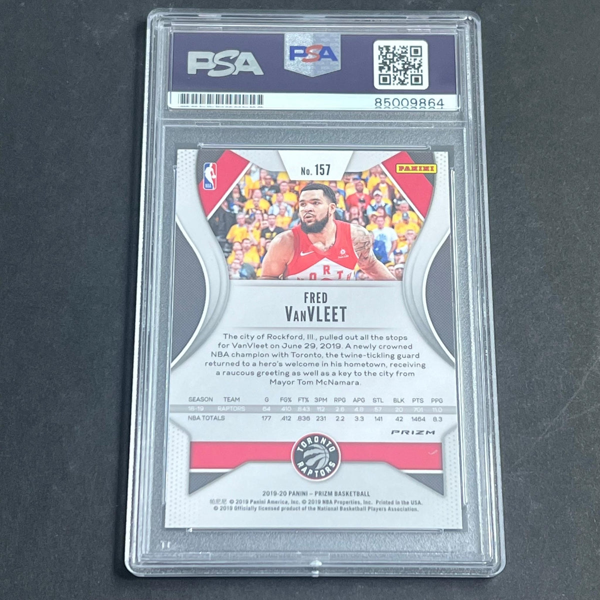 2019-20 Panini Prizm Iced Green #157 Fred VanVleet Signed Card AUTO PSA Slabbed