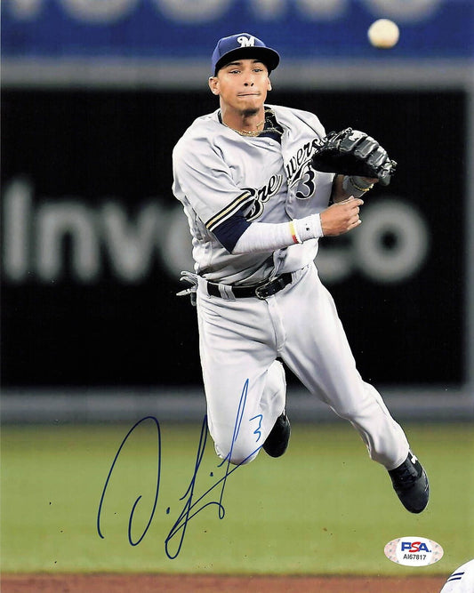 Orlando Arcia signed 8x10 photo PSA/DNA Milwaukee Brewers Autographed