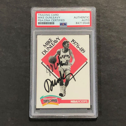 1990 NBA Hoops #351 Mike Dunleavy Signed Card AUTO PSA Slabbed Spurs/Lakers