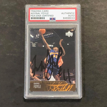 1998 Rookie Card #21 Adonal Foyle Signed Card AUTO PSA Slabbed Warriors RC