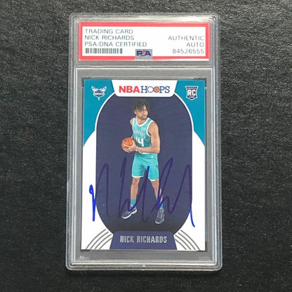 2020-21 NBA Hoops #222 Nick Richards Signed Card AUTO PSA Slabbed RC Hornets