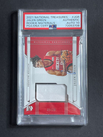 2021 National Treasures #JGR Jalen Green Rookie Materials Auto Grade 10