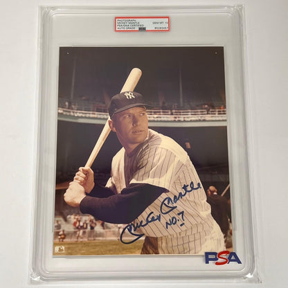 Mickey Mantle Signed 8x10 Photo PSA Encapsulated Auto Grade Gem Mint 10 Yankees