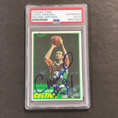 1981-82 TOPPS #5 CEDRIC MAXWELL Signed Card AUTO PSA/DNA Slabbed Celtics