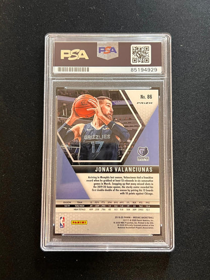 2019-20 Panini Mosaic #86 Jonas Valanciunas Signed Card AUTO PSA Slabbed Grizzli