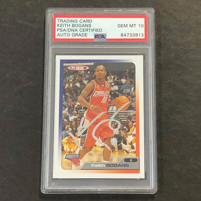 2005-06 Topps Total #204 Keith Bogans Signed Card AUTO 10 PSA/DNA Slabbed Bobcat