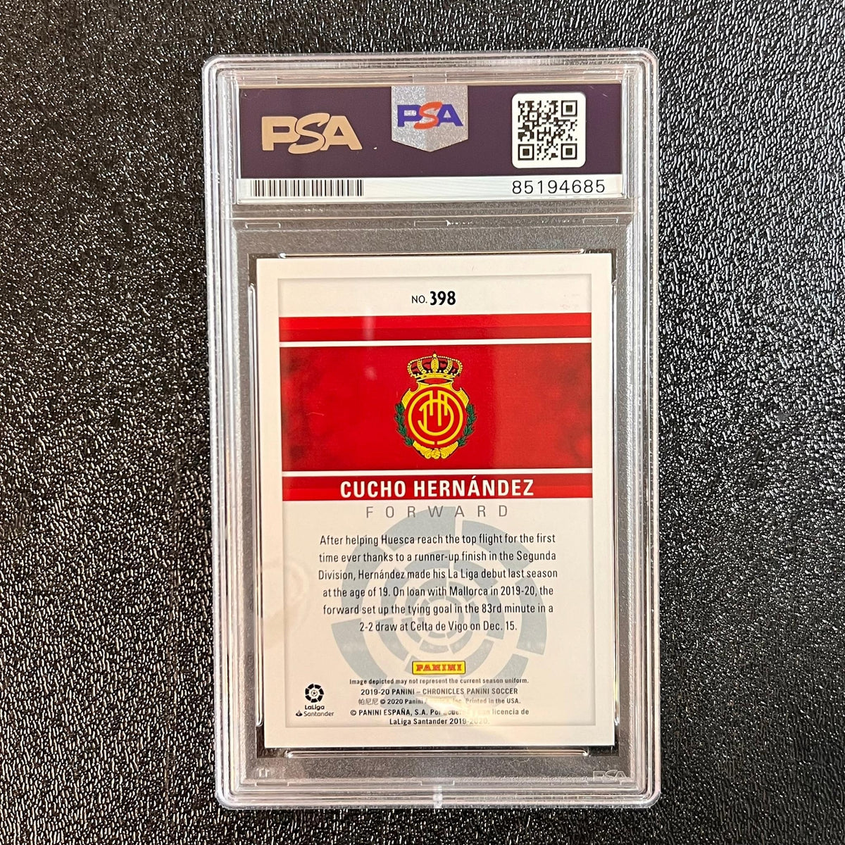 2019-20 Panini Chronicles Soccer #398 Cucho Hernandez Signed Card AUTO 10 PSA/DN