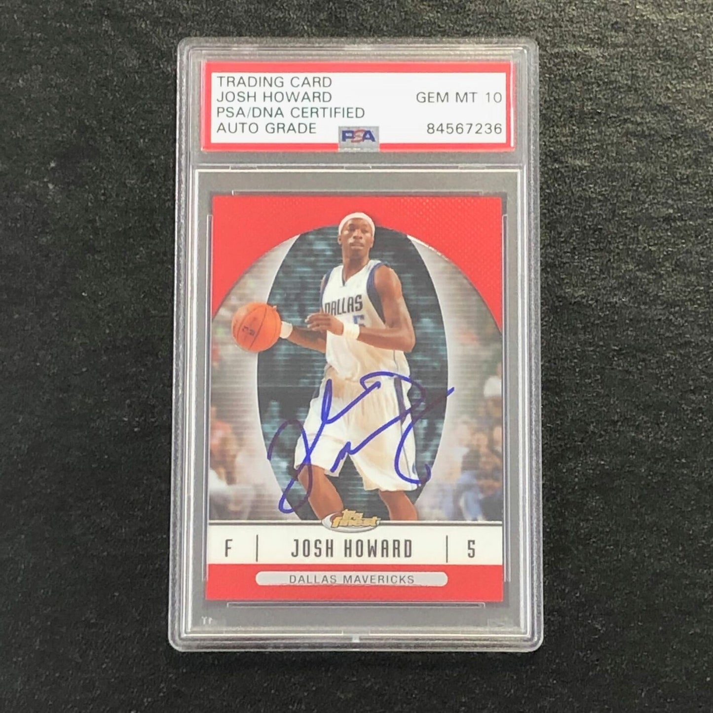 2007 Topps Finest #33 Josh Howard Signed Card AUTO 10 PSA/DNA Slabbed Mavericks