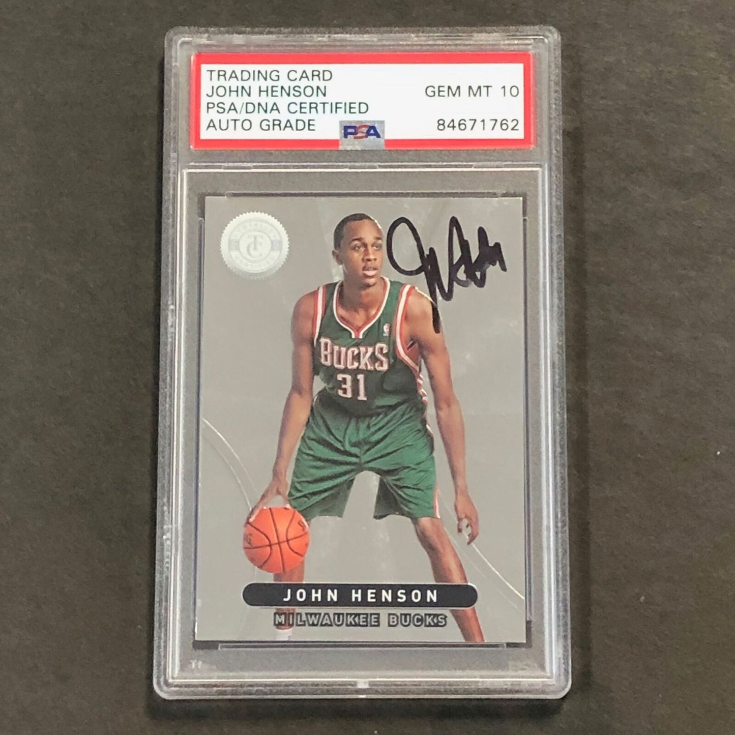 2012-13 NBA Panini Totally Certified #261 John Henson Signed Card AUTO GRADE 10