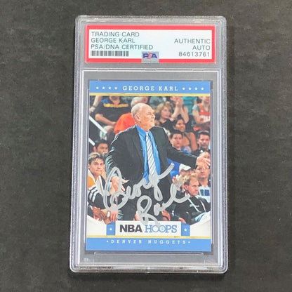 2012-13 NBA Hoops #115 George Karl Signed AUTO PSA Slabbed Nuggets