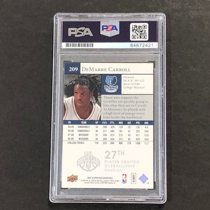 2009-10 Upper Deck Star Rookies #209 DeMarre Carroll Signed Card PSA Slabbed Gri