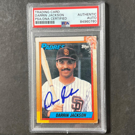 1990 Topps #624 Darrin Jackson Signed Card PSA Slabbed Auto Padres