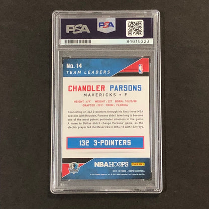 2015-16 NBA Hoops Team Leaders #14 Chandler Parsons Signed Card AUTO 10 PSA/DNA