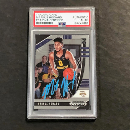 2020-21 Panini Prizm Draft Picks #80 Markus Howard Signed Card AUTO PSA Slabbed