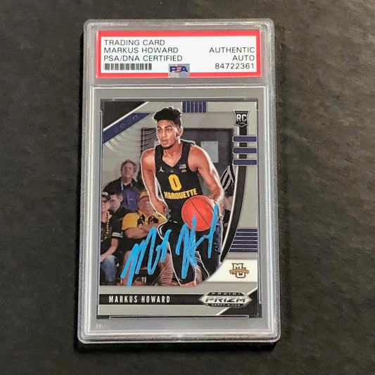 2020-21 Panini Prizm Draft Picks #80 Markus Howard Signed Card AUTO PSA Slabbed