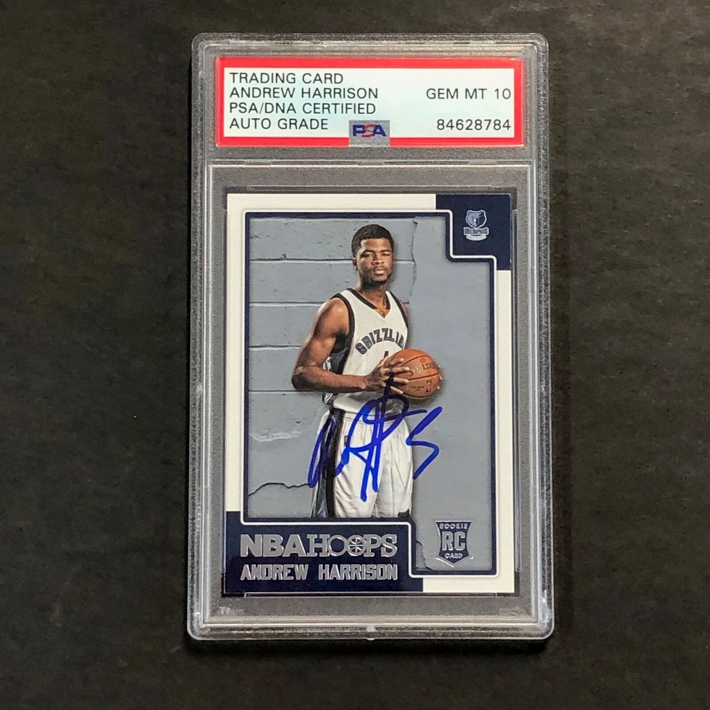 2015-16 NBA Hoops #279 Andrew Harrison Signed Card AUTO 10 PSA Slabbed RC Grizzl