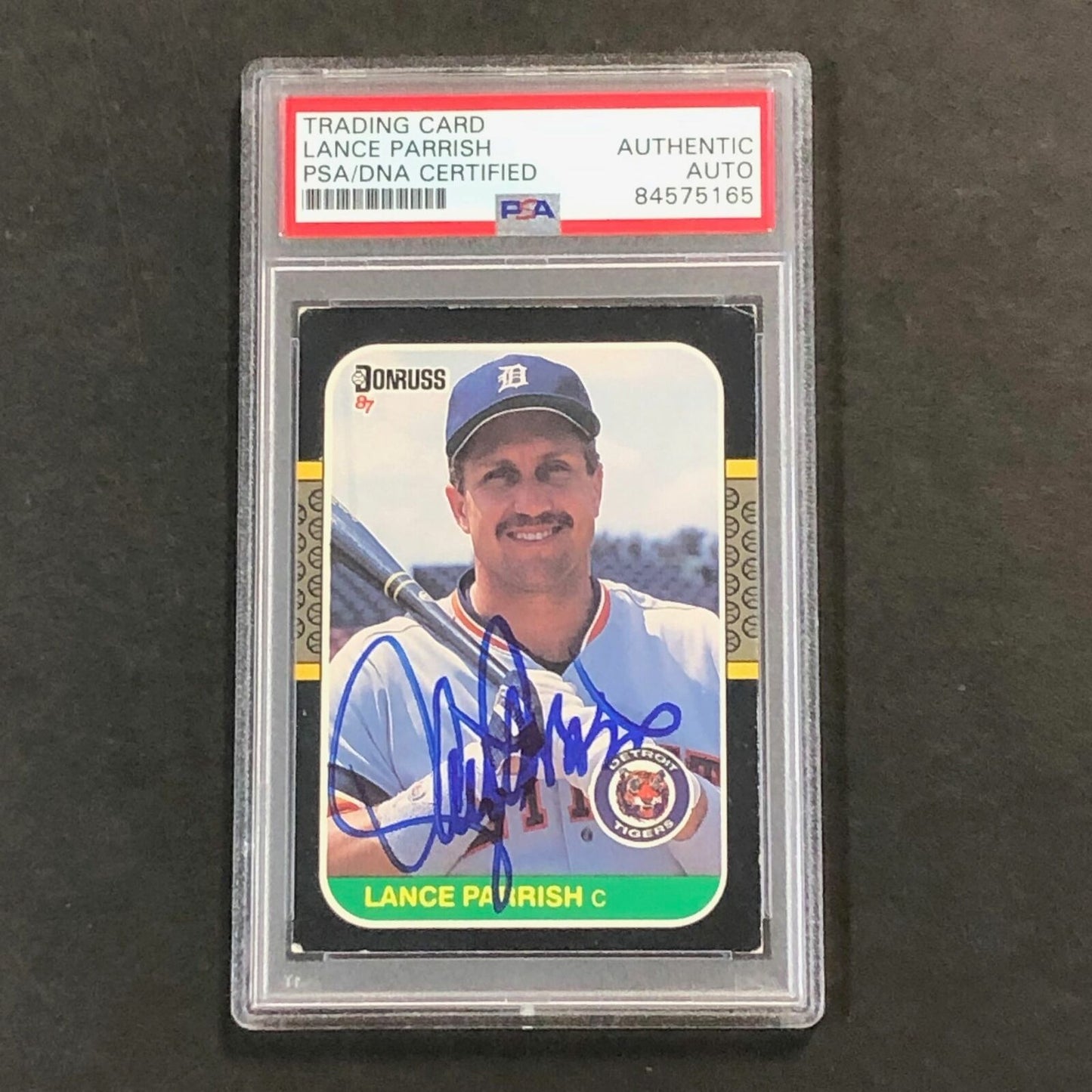 1987 Donruss #91 Lance Parrish Signed Card PSA Slabbed Auto Tigers