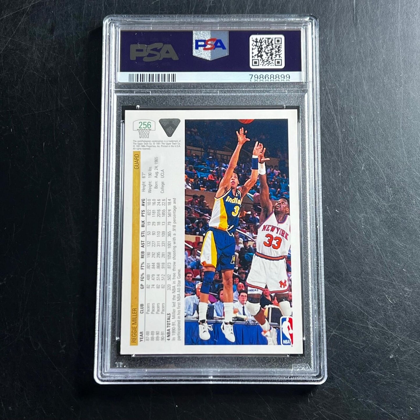 1991 Upper Deck #256 Reggie Miller Signed Card AUTO Authentic MINT 9 PSA Slabbed