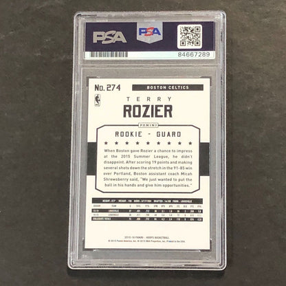 2015-16 NBA Hoops #274 Terry Rozier Signed Card AUTO GRADE 10 PSA/DNA Slabbed RC