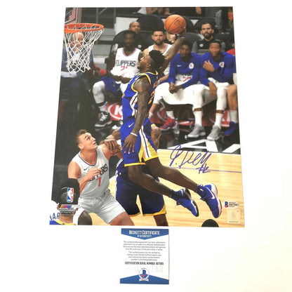 Jordan Bell signed 11x14 photo BAS Beckett Golden State Warriors Autographed