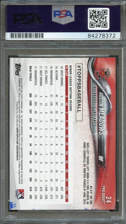 2018 Topps #24 Austin Meadows Signed Card PSA Slabbed Auto