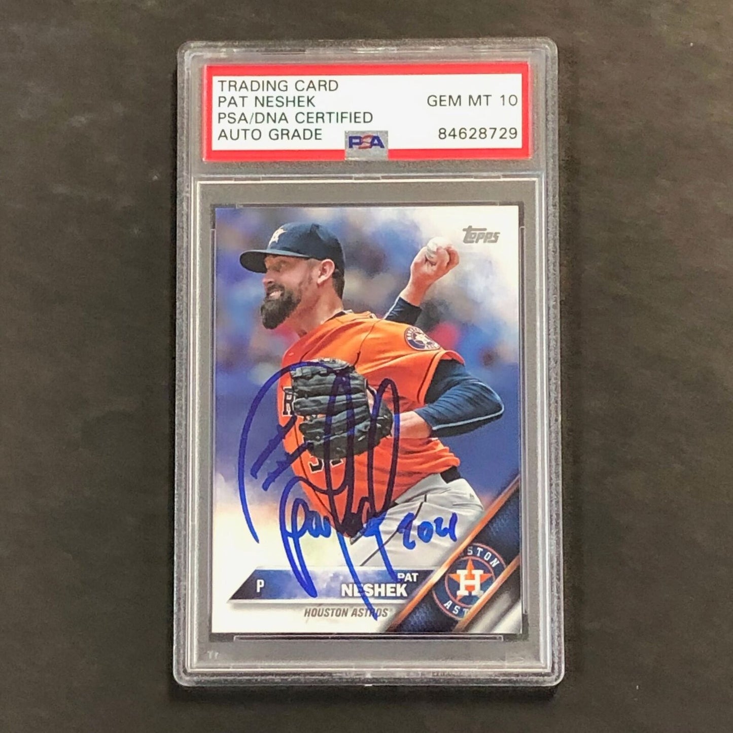 2015 Topps #270 Pat Neshek Signed Card PSA Slabbed Auto 10 Astros