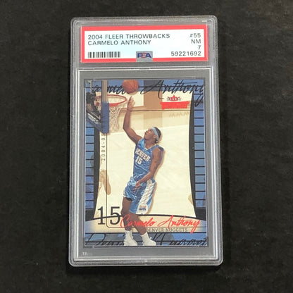 2004 Fleer Throwbacks #55 Carmelo Anthony PSA 7 NM Nuggets