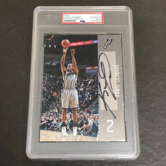 Kawhi Leonard Signed Print PSA/DNA San Antonio Spurs Autographed