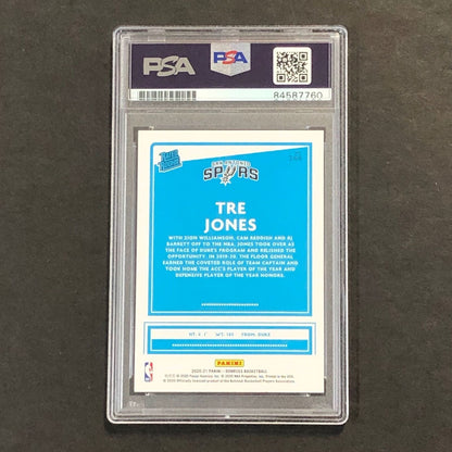 2020-21 Donruss Rated Rookie #244 Tre Jones Signed Card AUTO PSA/DNA Slabbed RC