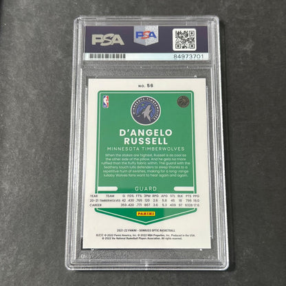 2021-22 Panini Donruss Optic #56 D'Angelo Russell Signed Card AUTO PSA Slabbed W