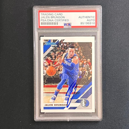 2019-20 Panini Donruss #45 Jalen Brunson Signed Card AUTO PSA Slabbed Mavericks