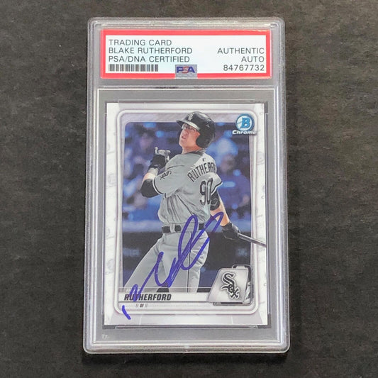 2020 Bowman Draft #BD-172 Blake Rutherford Signed Card PSA Slabbed Auto White So
