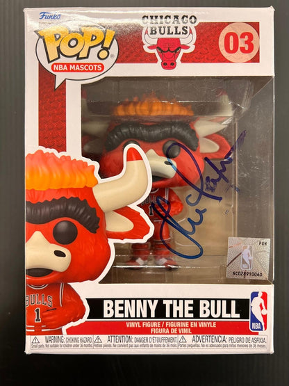 John Paxson Signed Funko Pop Benny the Bull PSA/DNA Bulls Auto