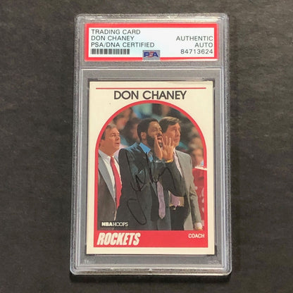 1989 NBA Hoops #123 Don Chaney Signed Card AUTO PSA Slabbed Rockets