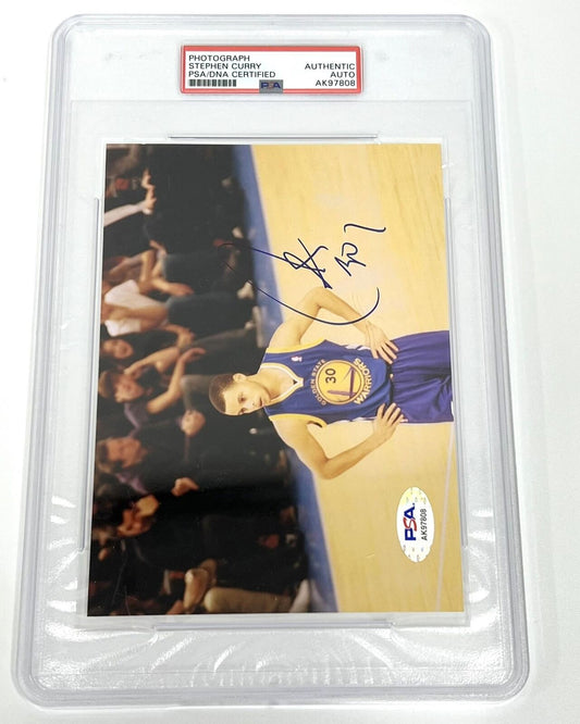 Stephen Curry Signed Photograph Encapsulated AUTO PSA Slabbed Warriors