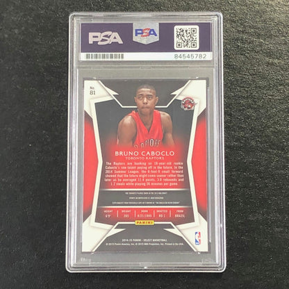 2014 Panini Select #81 Bruno Caboclo Signed Card AUTO 10 PSA/DNA Slabbed RC Rapt