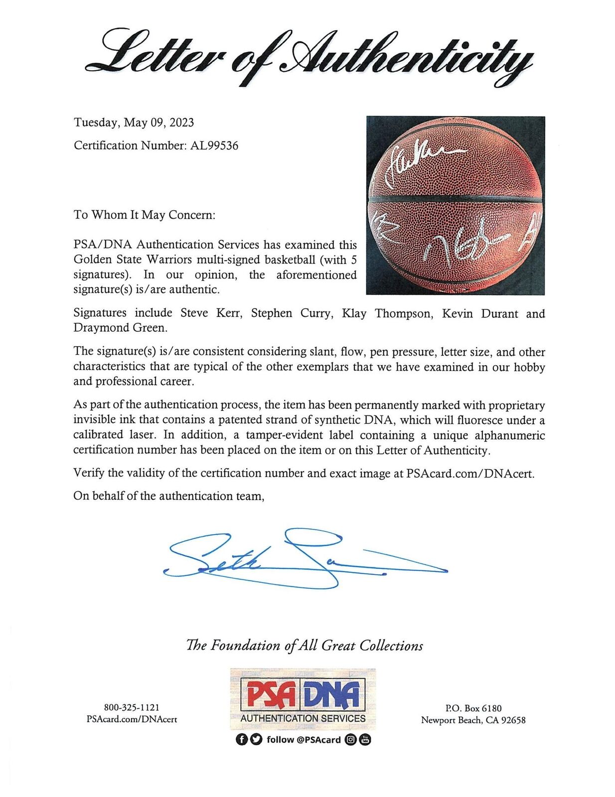 Warrior Greats signed Basketball PSA/DNA Warriors autographed