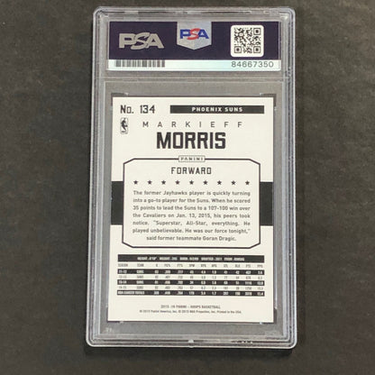 2015-16 NBA Hoops #134 Markieff Morris Signed Card AUTO GRADE 10 PSA Slabbed Sun