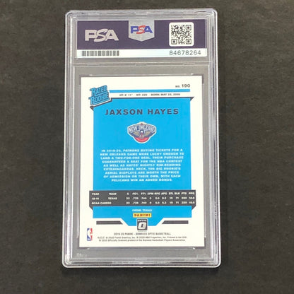2019-20 Optic Rookie Card #190 Jaxson Hayes Signed Card AUTO PSA Slabbed RC Peli