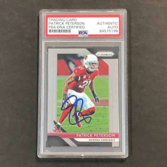 2018 Panini Prizm #195 Patrick Peterson Signed Card PSA Auto Slabbed Cardinals